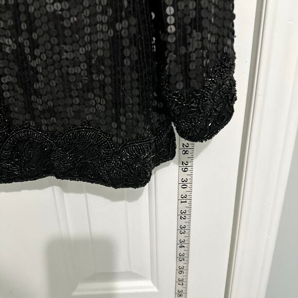 Vintage beaded silk Holiday New Years Dinner Jacket Size small 6 8 - Picture 4 of 8